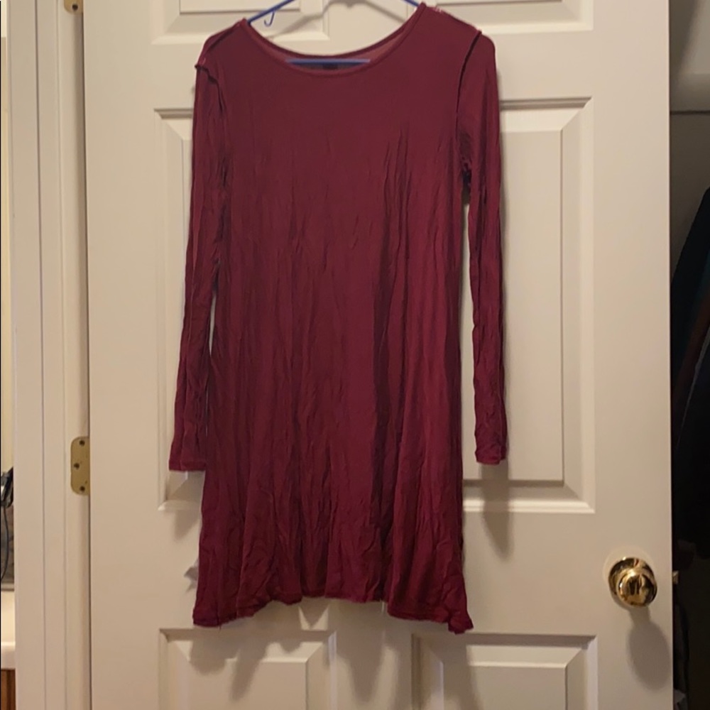 Maroon a-line mini dress